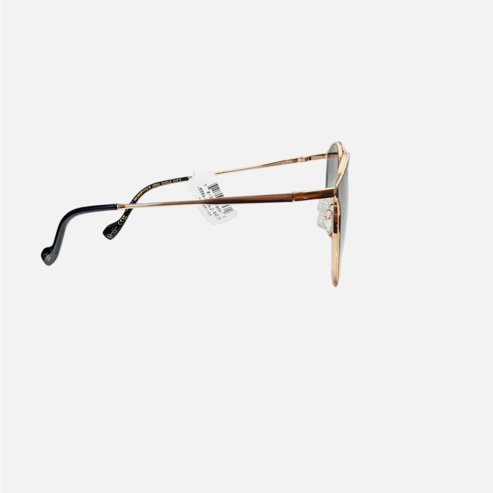 Jessica Simpson Women's J5564 Retro Metal Round Sunglasses Black/Gold Lenses - Picture 11 of 15